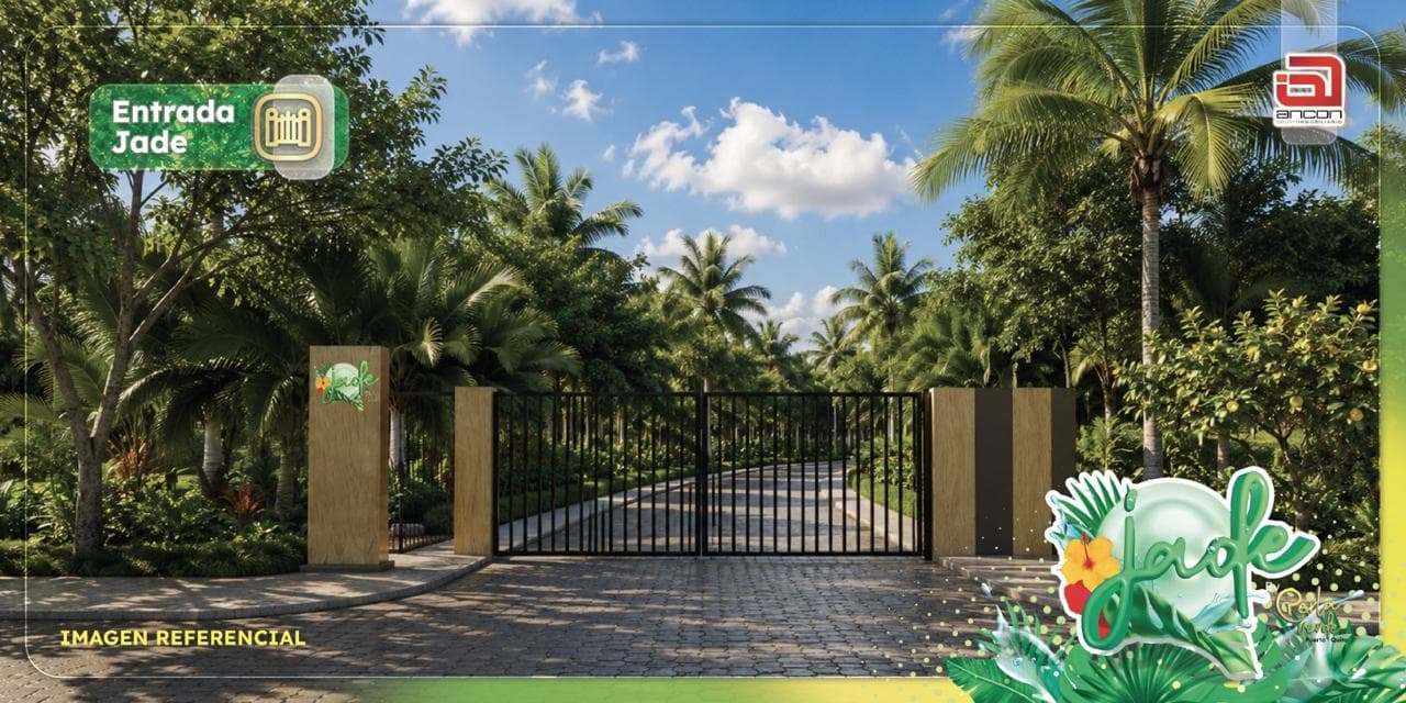 Entrada del sector Jade dentro del proyecto Perla Verde en Puerto Quito